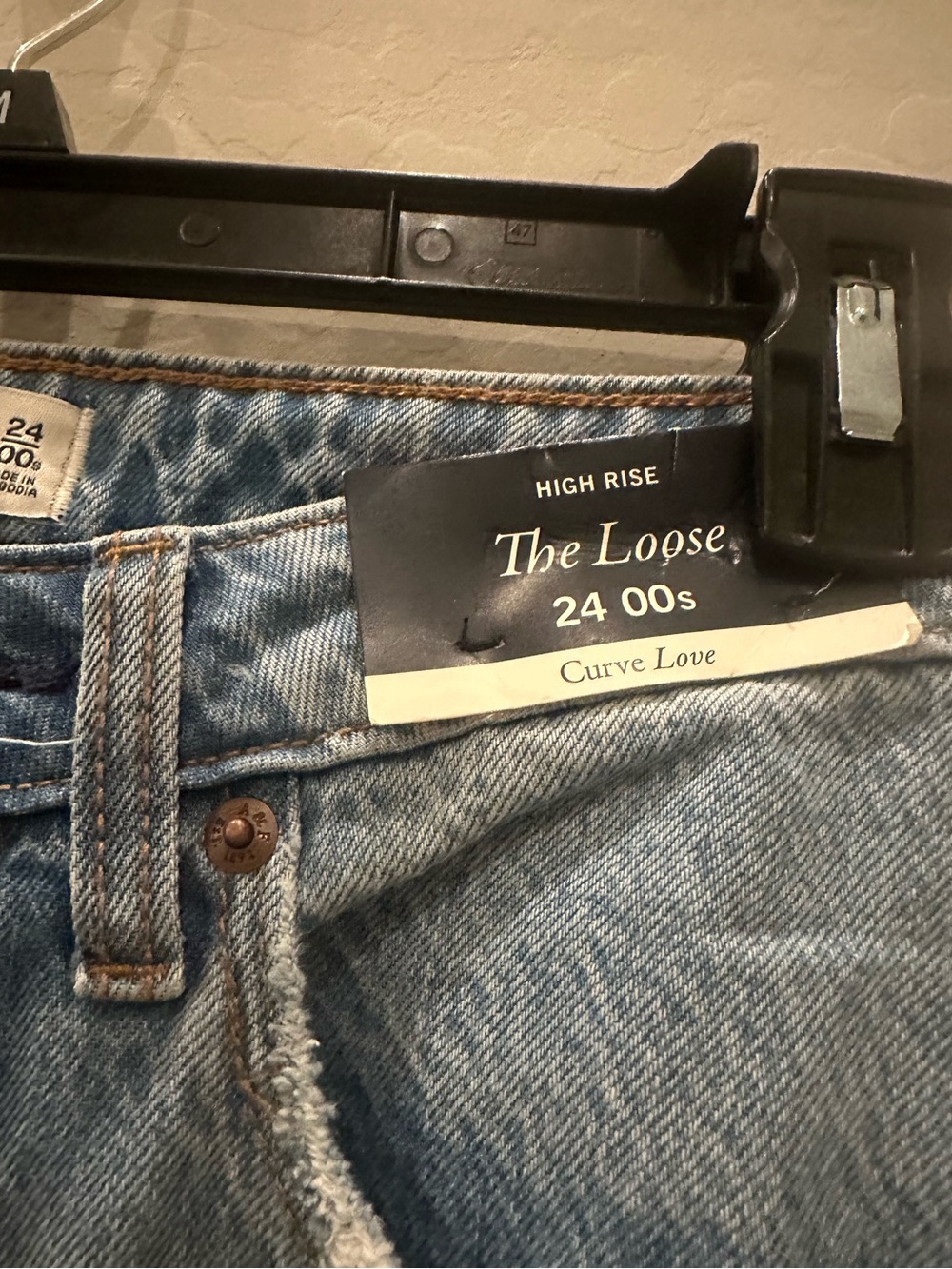 Abercrombie & Fitch x Jen Reed The Loose High Rise Curve Love Jeans Light Wash - Picture 6 of 8